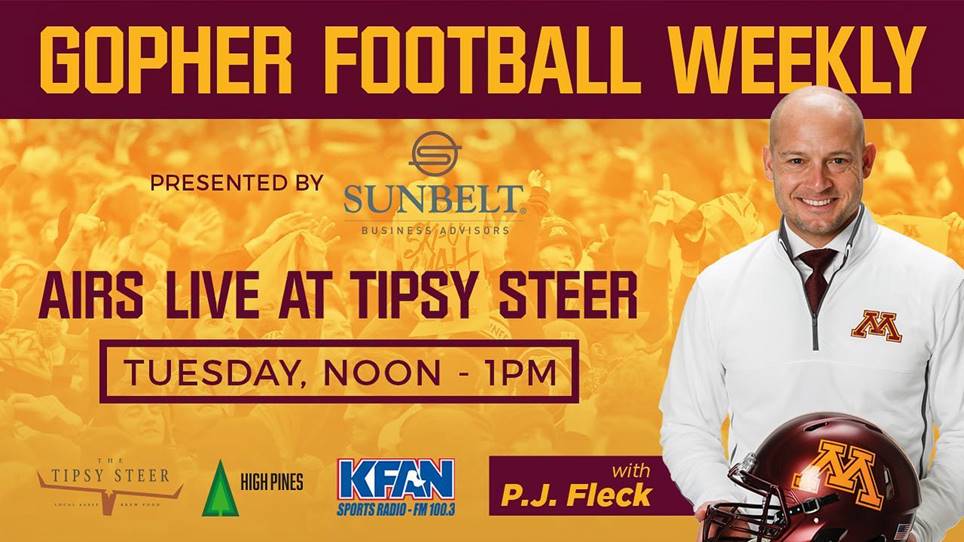 Gopher football weekly tuesday, noon - 1pm