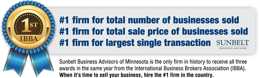 International business brokers association awarded Sunbelt Business Advisors #1 firm of the year in three separate categories for our expert services in illustrating how to value your company and how to calculate business value before selling your business.